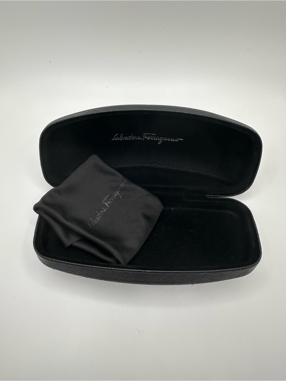 Salvatore Ferragamo Black Eyewear Case with Cleaning Cloth